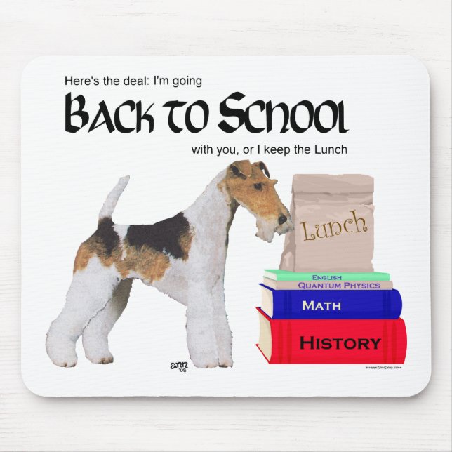 Wire Fox Terrier zurück in die Schule Mousepad (Vorne)