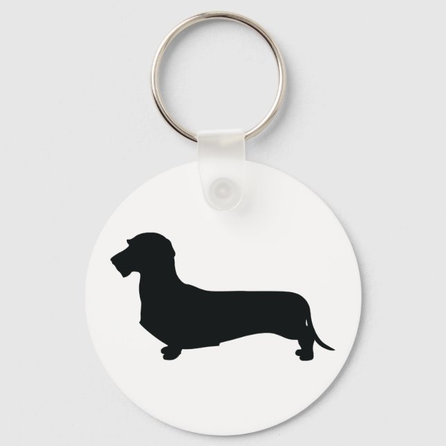 Wire Hair Dachshund Keychain Schlüsselanhänger (Vorderseite)