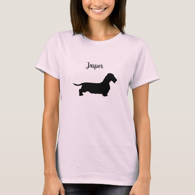 Wire Hair Dackel Shirt Rosa Gefärbte Krawatte (Vorderseite)