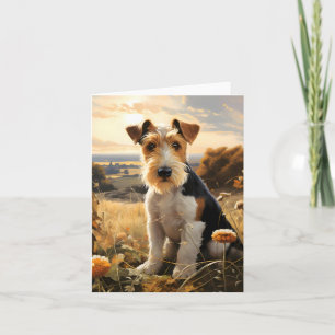 Wire Hair Fox Terrier im Herbst Landschaft