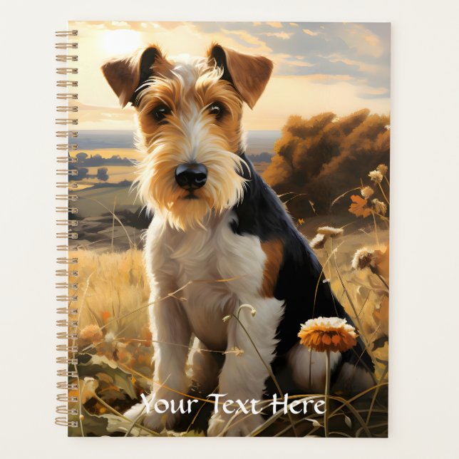 Wire Hair Fox Terrier im Herbst Landschaft Planer (Vorderseite)