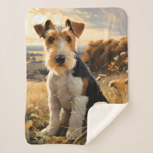 Wire Hair Fox Terrier im Herbst Landschaft Sherpadecke