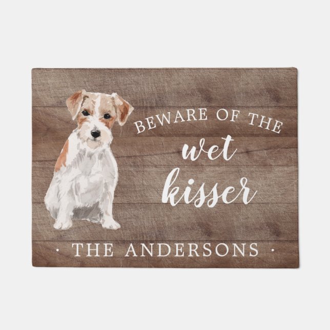 Wire Haired Jack Russell Personalisiert Door Mat Fußmatte (Vorderseite)