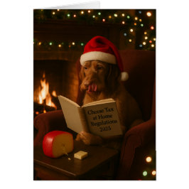 Wire haired Vizsla 'Cheese Tax' Christmas card