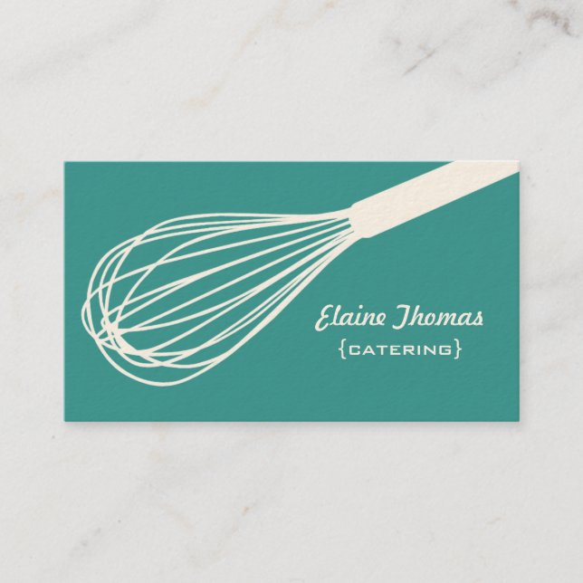 Wire Whisk Catering Card Aquamarin Visitenkarte (Vorderseite)