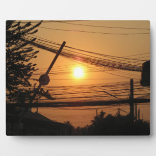Wired Sunset ... Krung Thep, Thailand Fotoplatte