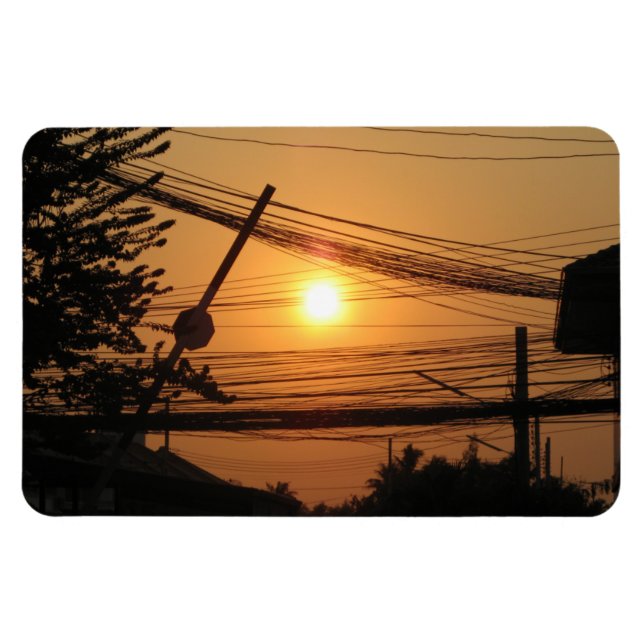 Wired Sunset ... Krung Thep, Thailand Magnet (Horizontal)