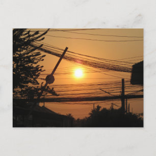 Wired Sunset ... Krung Thep, Thailand Postkarte