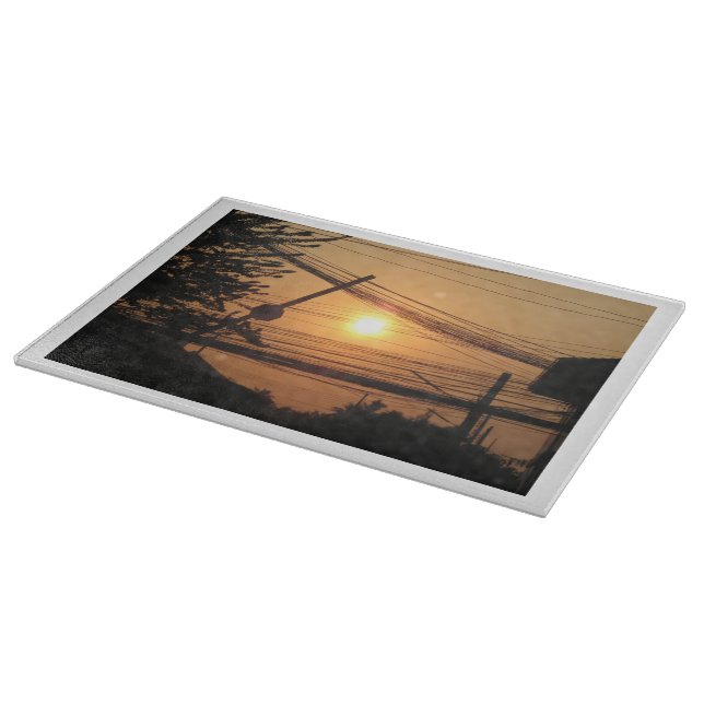 Wired Sunset ... Krung Thep, Thailand Schneidebrett (Ecke)