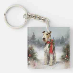 Wirefox Terrier Chien de Noël de neige