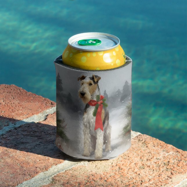 Wirefox Terrier Dog im Schnee Weihnachten Dosenkühler (In Situ Pool)