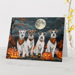 Wirefox Terrier Halloween Spooky Karte