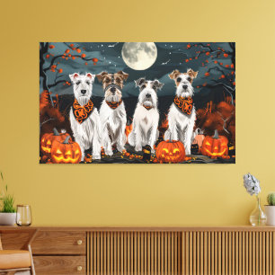 Wirefox Terrier Halloween Spooky Leinwanddruck