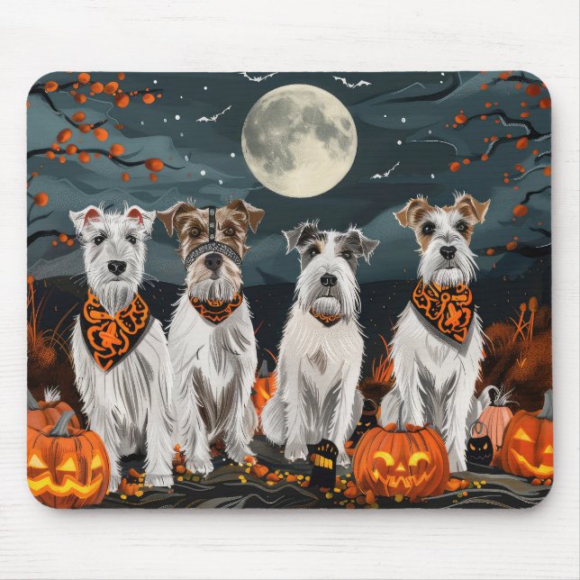 Wirefox Terrier Halloween Spooky Mousepad (Vorne)