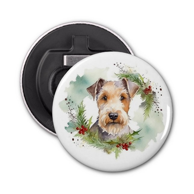 Wirefox Terrier Weihnachtsfeiertag Flaschenöffner (Vorderseite)