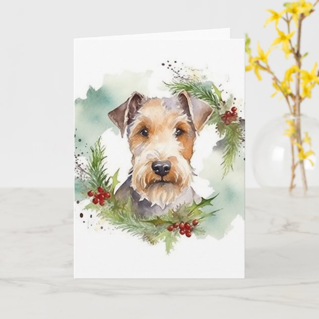 Wirefox Terrier Weihnachtsfeiertag Karte (Gelbe Blume)