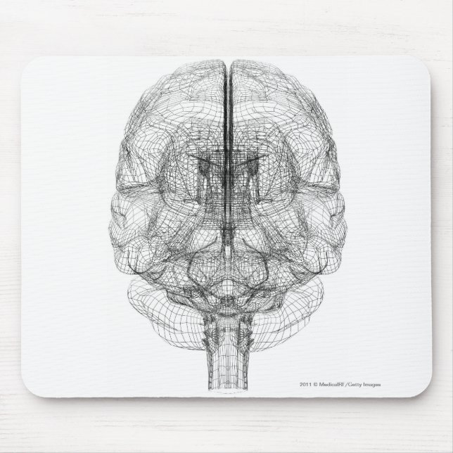 Wireframe des Gehirns Mousepad (Vorne)