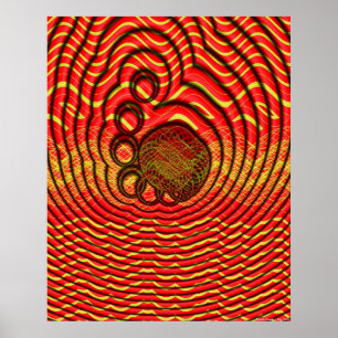 Wireframe Mollusks strahlen Denkblasen aus Poster