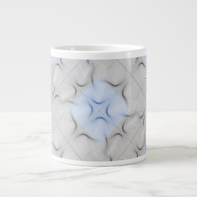 Wireframe-Muster 08.B Weiße BG Jumbo-Tasse (Vorderseite)