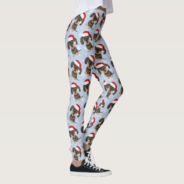 Wirehaired Dachshund Christmas Dog Holiday Leggings (Rechts)