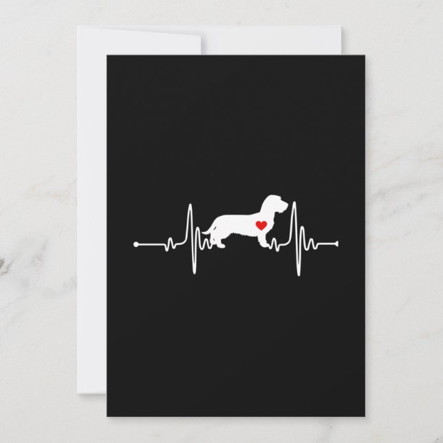 Wirehaired Dachshund dog heartbeat Mitteilungskarte (Vorderseite)