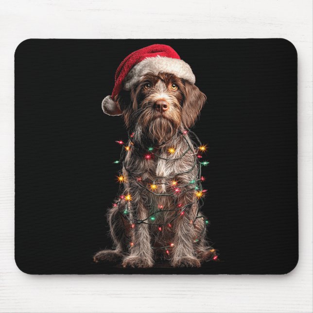 Wirehaired Inting Griffon Christmas Graphics Dog L Mousepad (Vorne)