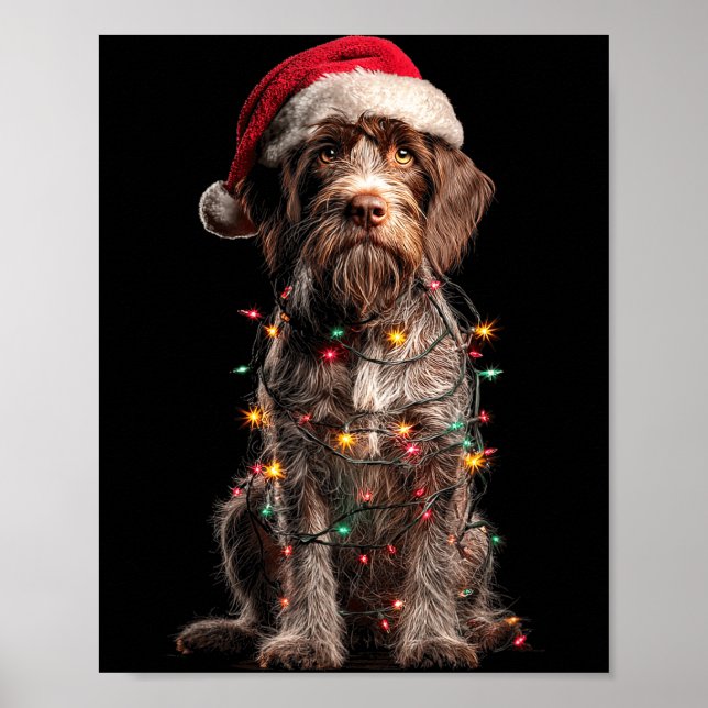 Wirehaired Inting Griffon Christmas Graphics Dog L Poster (Vorne)