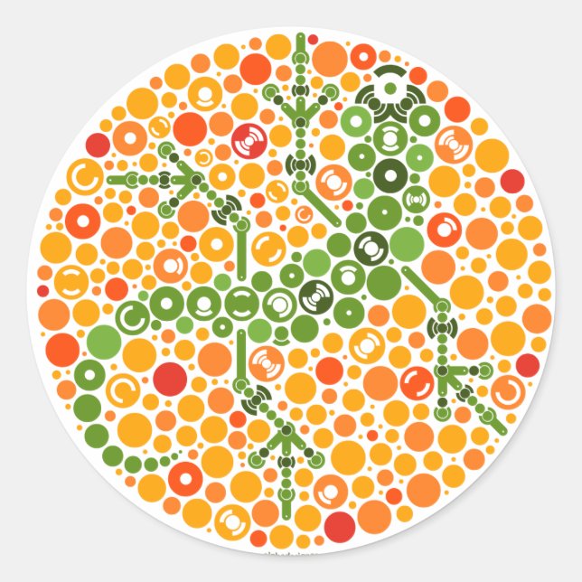 Wireless Gecko, Color Perception Test Runder Aufkleber (Vorderseite)