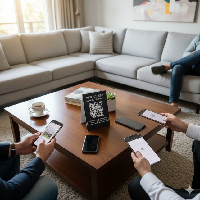 Wireless-Kennwort und Personalisierter QR-Code, sc Tischaufsteller (Von Creator hochgeladen)