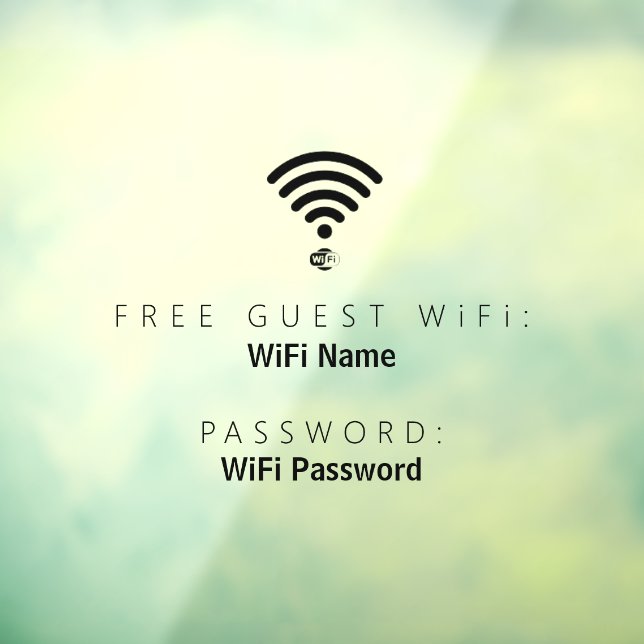 Wireless-Netzwerkkennwort des Gastes Fensteraufkleber (Blatt 3)