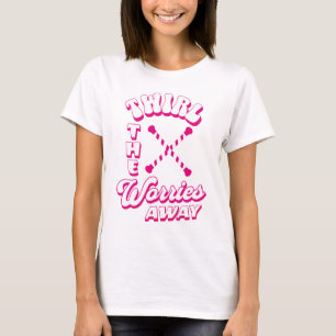 Wirf die Sorgen weg von Baton Twirler Gymnastik T-Shirt