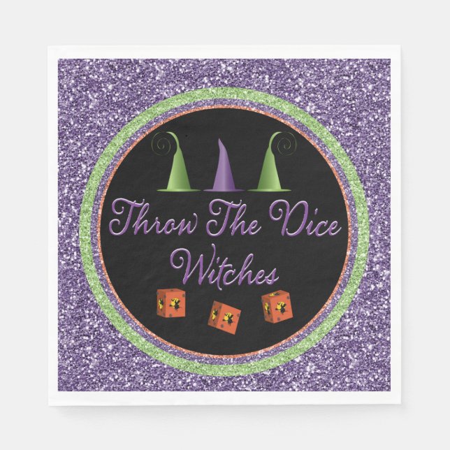 Wirf die Würfel Sparkle Bunco Napkins Serviette (Vorderseite)