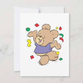 Wirf Konfetti niedliche Party Zeit Teddy Bär Einladung