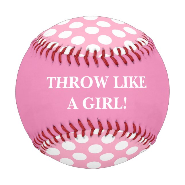 Wirf wie ein Girl Pink Baseball (Vorderseite)