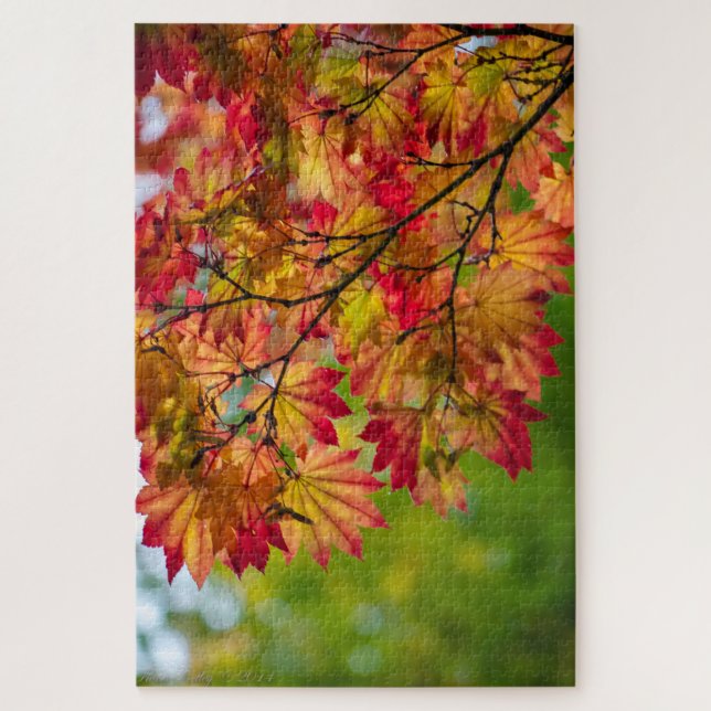 Wirklich buntes Herbstlaub-Puzzlespiel (Vertikal)