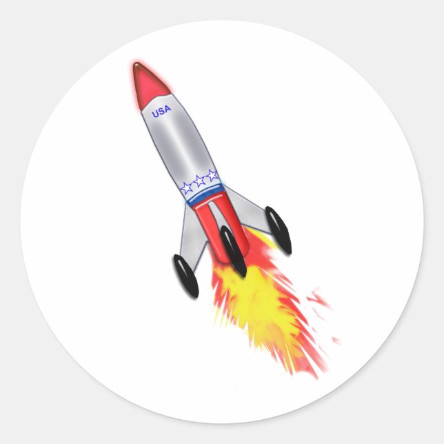 Wirklich Coole Rakete Runder Aufkleber (Vorderseite)