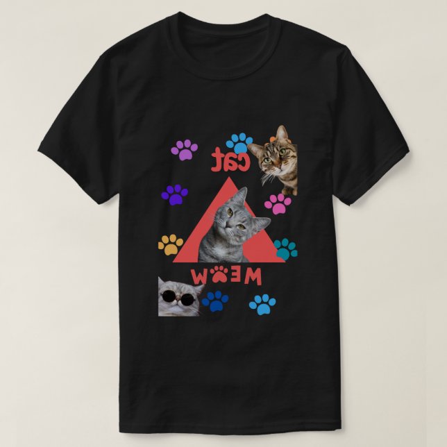 Wirklich gut gespielt: Ein farbenfrohes Katzen-Des T-Shirt (Design vorne)