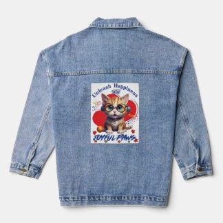 Wirklich gut gespielt: Niedliche Katze Jeansjacke