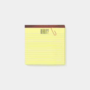 "Wirklich?" Kanzleibogenblock auf lustigem Post-it Klebezettel