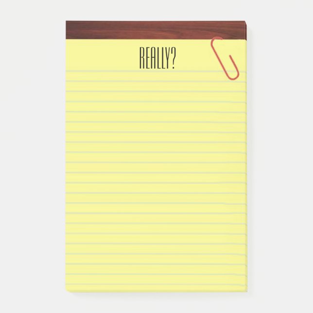 "Wirklich?" Kanzleibogenblock auf lustigem Post-it Klebezettel (Vorderseite)