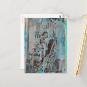 Wirklich Mutter eine Staubsauger-Collage Postkarte