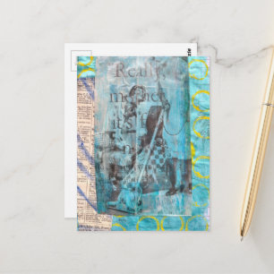 Wirklich Mutter eine Vakuum-Reinigungs-Collage Postkarte