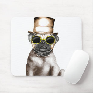 Wirklich Niedlicher Mops mit Brille Mousepad