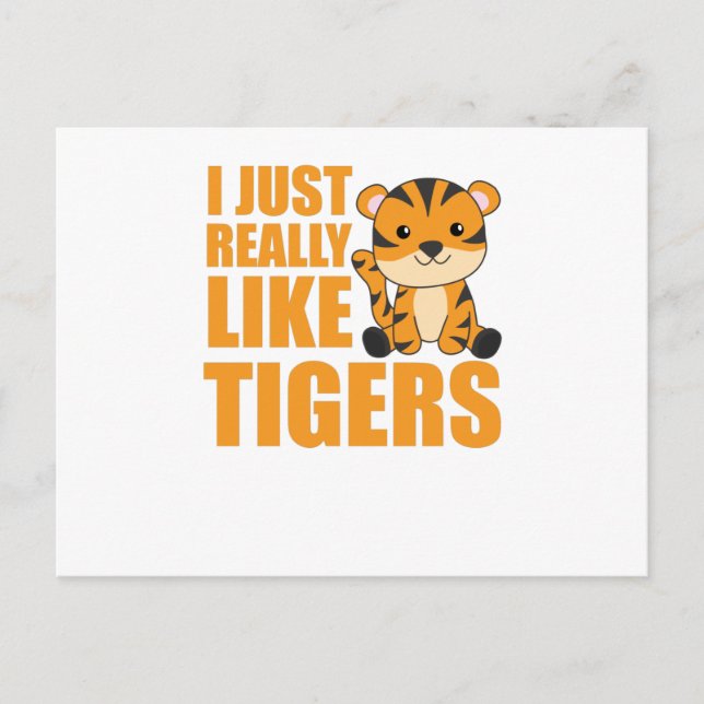 Wirklich wie Tiger Tiger Niedliche Tiere für Kinde Postkarte (Vorderseite)