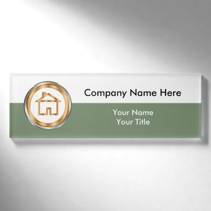 Wirkliche Anwesen-Büropersonal Namenschild