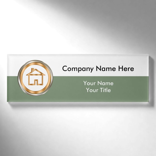 Wirkliche Anwesen-Büropersonal Namenschild (Vorderseite)