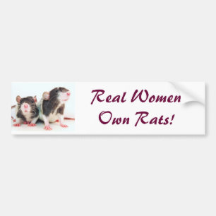 Wirkliche Frauen besitzen Ratten! Autoaufkleber