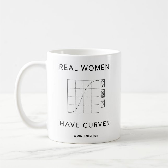 Wirkliche Frauen haben Kurven Kaffeetasse (Links)