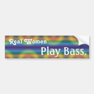Wirkliche Frauen-Spiel-Baß Autoaufkleber