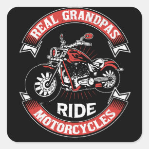 Wirkliche Großvater-Fahrmotorräder Quadratischer Aufkleber